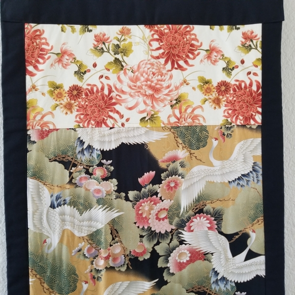 Vintage Handmade Crane Asian Theme Wall Art - Picture 2 of 15